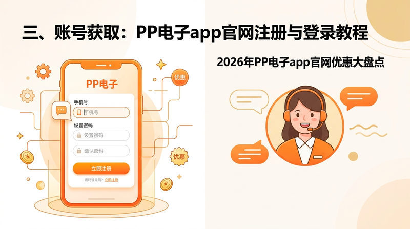 三、 账号获取:PP电子app官网注册与登录教程